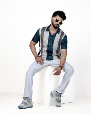 Trendy Multi Color Striped Polo Shirt