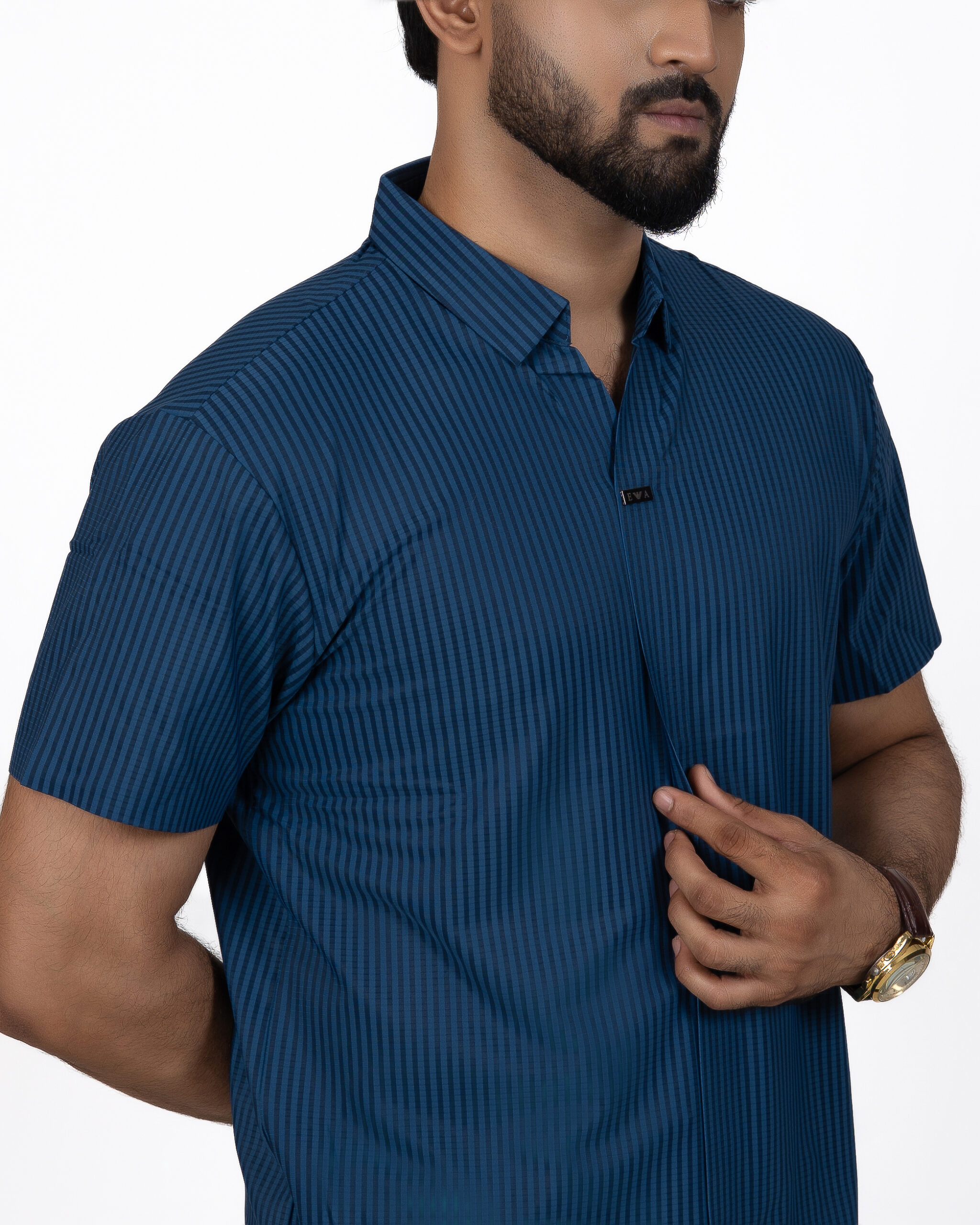 Men’s Lightweight Striped Polo Shirt - Image 3