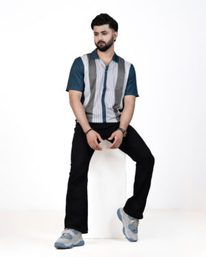 Trendy Multi Color Striped Polo Shirt